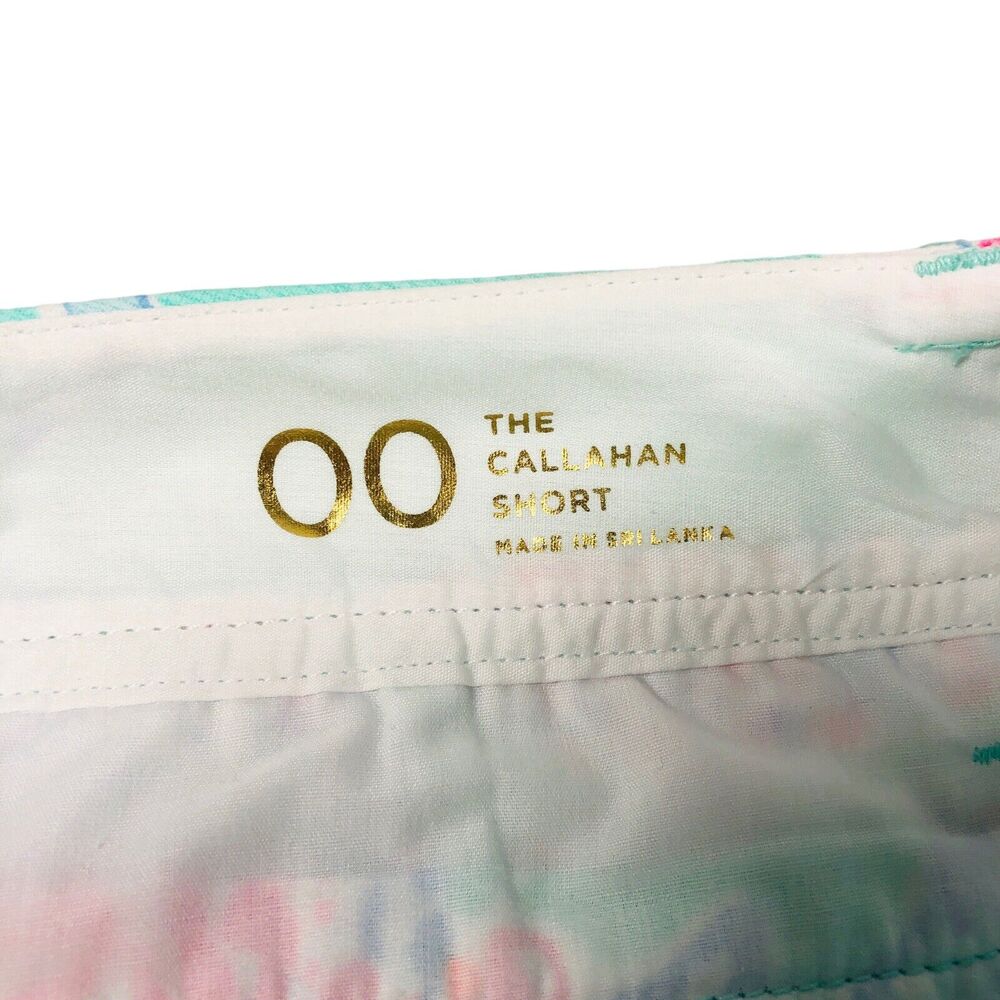 Lilly Pulitzer Callahan Shorts Womens‎ 00 XS Cotton Minty Fresh Coral Pink Blue - Picture 5 of 7